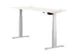Schäfer Shop Select Schreibtisch ERGO-T, elektrisch höhenverstellbar, Rechteck, T-Fuss, B 1800 x T 800 x H 640-1300 mm, weiss/weissaluminium