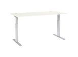 Schäfer Shop Select Schreibtisch ERGO-T, elektrisch höhenverstellbar, Rechteck, T-Fuss, B 1800 x T 800 x H 725-1185 mm, weiss/weissaluminium