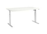 Schäfer Shop Select Besprechungstisch ERGO-T, elektrisch höhenverstellbar, Boot, T-Fuss, B 2000 x T 1000 x H 725-1185 mm, weiss/weissaluminium
