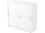 Schiebetürenschrank, 3 OH, B 1200 x T 400 x H 1100 mm, weiss/weiss