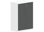 Schrank NEVADA, B 800 x T 445 x H 1155 mm, weiss/dunkelgrau
