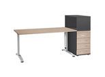 Schäfer Shop Select Büromöbelset LOGIN 2-teilig, Schreibtisch B 1600 mm, Eiche-Dekor