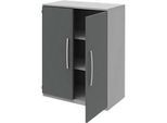 Aktenschrank BARI, 3 Ordnerhöhen, 2 Böden, B 819 x T 430 x H 1117 mm, hellgrau/anthrazit
