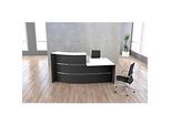 Kleine Bogen-Empfangstheke mit Beratungsplatz Faro, mit Ablage und Seitenplatten, B 2310 x T 1200 x H 1120 mm, anthrazit/anthrazit
