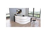 Winkel-Empfangstheke Faro, 3-Elemente, 90° Winkel, mit Beratungsplatz, melaminharzbeschichtet, ABS-Kanten, B 2320 x T 1970 x 1120 mm, weiss/anthrazit