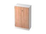 Aktenschrank, 3 OH, B 800 x T 420 x H 1270 mm, abschliessbar, weiss/Nussbaum-Dekor