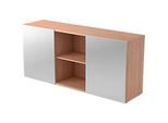 Sideboard TARVIS, 2 OH, mit Schiebetüren, B 1600 x T 420 x H 748 mm, Nussbaum-Dekor