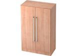 Aktenschrank TARVIS, mit Griff ohne Schloss, 3 Ordnerhöhen, B 800 x T 420 x H 1270 mm, Nussbaum-Dekor