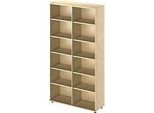 Schäfer Shop Genius Regal TETRIS WOOD, 6 OH, Höhe inkl. Gleiter, Mitteltrennwand, B 1200 mm, Ahorn-Dekor