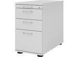 Standcontainer Breno 13336, Utensilien- & Hängeregistraturschub, B 428 x T 800 x H 720-760 mm, Spanplatte, Lichtgrau