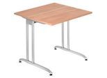 Schreibtisch TARA, C-Fuss, Rechteck, B 800 x T 800 x H 720 mm, Nussbaum-Dekor