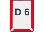 Magnet-Sichttaschen, DIN A6 hoch, rot, 10 Stück