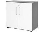 Schränke Breno, 2 OH, abschliessbar, 28 kg je Boden, B 800 x T 420 x H 748 mm, graphit/weiss