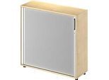 Schäfer Shop Genius Querrollladenschrank TETRIS WOOD, 3 OH, B 1200 mm, Höhe inkl. Gleiter, Ahorn-Dekor
