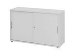 Schiebetürschrank Breno, abschliessbar, Spanplatte, melaminharzbeschichtet, B 1200 x T 400 x H 748 mm, 2 Ordnerhöhen, lichtgrau/lichtgrau
