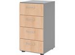 Schubladenschrank Breno, 4 Schübe, Metallgriffe, B 400 x T 420 x H 748 mm, graphit/Eiche
