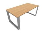 Schreibtisch QUANDOS BOX, Kufengestell, Rechteck, B 1600 x T 800 x H 720 - 820 mm, Eiche Masonic