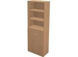 Schäfer Shop Genius Regal-Schrank-Kombination TETRIS WALL, 6 Ordnerhöhen, B 800 x T 440 x H 2250 mm, Buche-Dekor