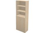 Schäfer Shop Genius Regal-Schrank-Kombination TETRIS WALL, 6 Ordnerhöhen, B 800 x T 440 x H 2250 mm, Ahorn-Dekor