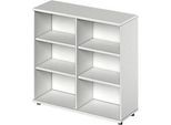 Schäfer Shop Genius Regal TETRIS WOOD, 3 OH, Höhe inkl. Gleiter, B 1200 mm, lichtgrau