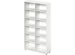Schäfer Shop Genius Regal TETRIS WOOD, 6 OH, Höhe inkl. Gleiter, Mitteltrennwand, B 1200 mm, weiss