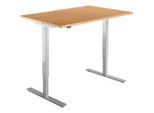 Schäfer Shop Select Schreibtisch START UP, elektrisch höhenverstellbar, Rechteck, T-Fuss, B 1200 x T 800 x H 705-1205 mm, Buche/weissaluminium