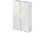 Schäfer Shop Genius Flügeltürenschrank TETRIS WOOD, 5 OH, Höhe inkl. Gleiter, B 1200 mm, lichtgrau