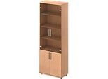 Schäfer Shop Genius Kombischrank TETRIS WOOD, 6 OH, H 2270 mm Glas- und Flügeltüren, Höhe inkl. Gleiter, Buche-Dekor