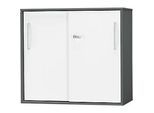 Schäfer Shop Select Anstell-/Aufsatz-Schiebetürenschrank SET UP, 2 OH, B 800 x T 420 x H 726 mm, graphit/weiss