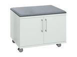 Schäfer Shop Select Rollschrank, mit Sitzfunktion, B 800 x T 450 x H 590 mm, lichtgrau