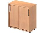 Schäfer Shop Genius Schiebetürenschrank TETRIS WOOD, 2 OH, B 800 mm, Höhe inkl. Gleiter, Buche-Dekor