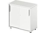 Schäfer Shop Genius Schiebetürenschrank TETRIS WOOD, 2 OH, B 800 mm, Höhe inkl. Gleiter, weiss
