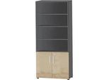 Schäfer Shop Select Kombischrank SET UP, 6 OH, graphit/Eiche-Dekor
