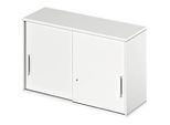 Schäfer Shop Genius Aufsatz-Schiebetürenschrank TETRIS WOOD, 2 OH, B 1200 mm, Höhe inkl. Gleiter, weiss
