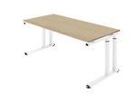 Schäfer Shop Select Schreibtisch SET UP, C-Fussgestell, 1800x800, eiche/weiss