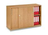 Schäfer Shop Genius Schiebetürenschrank TETRIS WOOD, 2 OH, inkl. Stahlsockel, B 1200 x T 421 x H 800 mm, Buche-Dekor