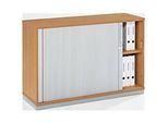 Querrollladenschrank Tetris Wood, 2 OH, abschliessbar, mit Sockel, B 1200 x T 421 x H 800 mm, Buche-Dekor