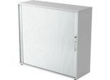 Querrollladenschrank ULM, 3 OH, Rollläden alusilber, B 1200 x T 400 x H 1100 mm, lichtgrau