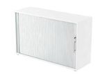 Querrollladenschrank ULM, 2 OH, Rollläden alusilber, B 1200 x T 400 x H 748 mm, weiss