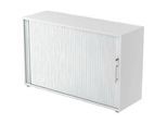Querrollladenschrank ULM, 2 OH, Rollläden alusilber, B 1200 x T 400 x H 748 mm, lichtgrau