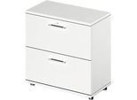 Schäfer Shop Genius Hängeregistraturschrank TETRIS WOOD, 2 OH, B 800 x T 421 x H 800 mm, Höhe inkl. Gleiter, weiss