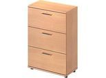 Schäfer Shop Genius Hängeregistraturschrank TETRIS WOOD, 3 OH, B 800 mm, Höhe inkl. Gleiter, abschliessbar, Buche-Dekor