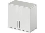 Schäfer Shop Genius Aufsatzschrank TETRIS WOOD, 2 OH, B 800 mm, abschliessbar, lichtgrau