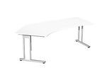 Winkelschreibtisch 135° PALENQUE, C-Fuss, Winkel rechts, B 2165 x T 800/1130 x H 720 mm, weiss