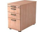 Standcontainer TOPAS LINE, 2 Schübe, 1 Hängeregistraturauszug, 1 Utensilienauszug, abschliessbar, Nussbaum-Dekor/Nussbaum-Dekor