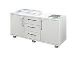 Schäfer Shop Genius Sideboard, 3 Schübe & 2 Türen, Metallgriffe, B 1200 x T 500 x H 600 mm, weiss/weiss