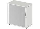 Schäfer Shop Select Querrollladenschrank LOGIN, 2 Ordnerhöhen, abschliessbar, B 800 x T 420 x H 744 mm, lichtgrau