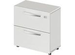 Schäfer Shop Select Hängeregisterschrank LOGIN, 2 Schübe, abschliessbar, B 800 x T 420 x H 744 mm, lichtgrau/lichtgrau