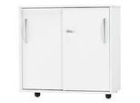Schäfer Shop Select Schiebetürenschrank LOGIN, 2 Ordnerhöhen, B 800 x T 420 x H 744 mm, weiss/weiss