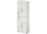 Schäfer Shop Select Kombischrank LOGIN, oben und unten 2 Ordnerhöhen mit Tür, Mitte Regal, B 800 x T 420 x H 2196 mm, lichtgrau/lichtgrau
